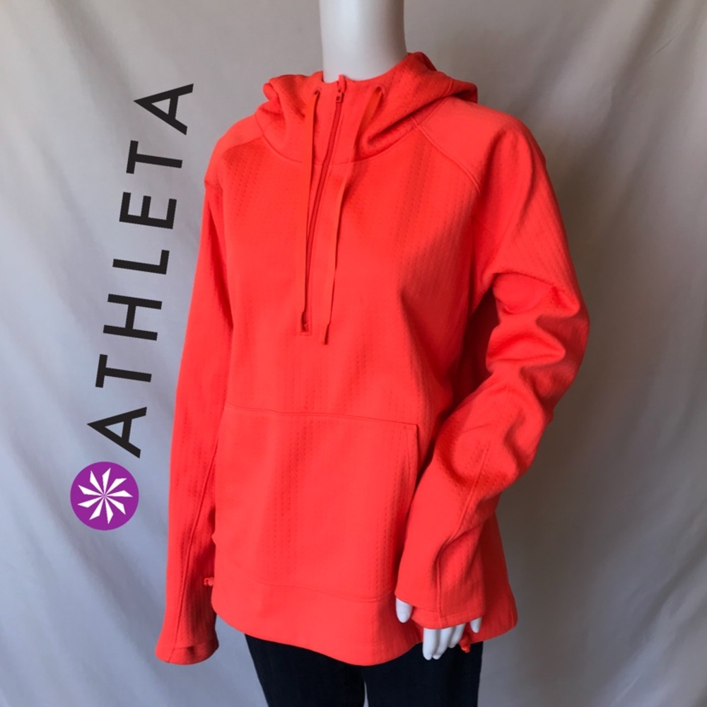 Bright Orange Athleta Hooded Sweatshirt
